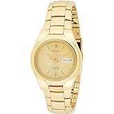 Seiko Men's SNK610 Seiko 5 Automatic Gold Dial Gold-Tone Stainless Steel Watch