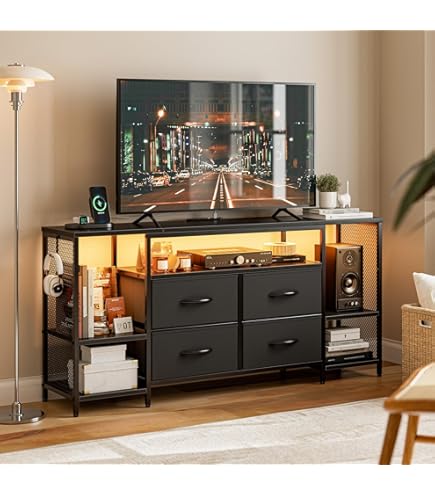 テレビ台 tv台 ローボード テレビボード 6引き出し付き収納キャビネット 32~55インチテレビ対応 120×30×68cm ブラック 木製 大容量収納 Amazon｜テレビ台 tv台 ローボード テレビボード 6引き出し付き収納