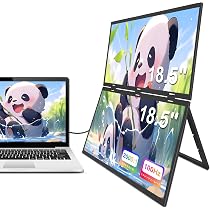 Amazon.co.jp: Scnsuptp 18.5インチデュアルモニター、ポータブル