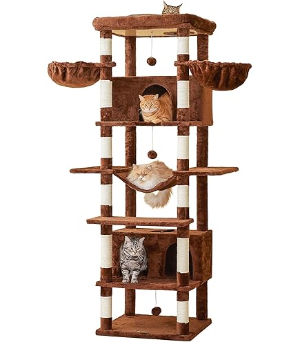 キャットタワー　185cm　据え置き　爪とぎ　猫 大型　多頭飼い　ブラウン キャットタワー 据え置き 全高185cm 猫用 おしゃれ 爪とぎ 猫