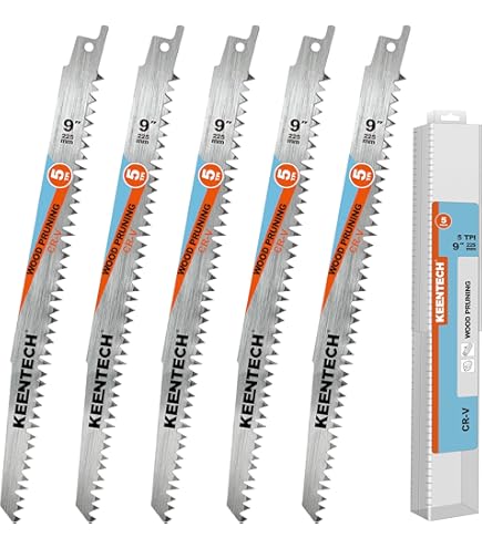 12-Inch Wood Pruning Reciprocating Saw Blades, 5TPI Saw Blades For Tree Trimming Wood Cutting 5 Pack 5tpi