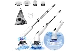 Amazon marketplace Electric Spin Scrubber, 2025 New Full-Body IPX7 Waterproof Cordless Power Scrubber with 4 Replaceable Heads, Upgraded Extension Handle, Electric Scrubber for Bathtub, Tile, Floor