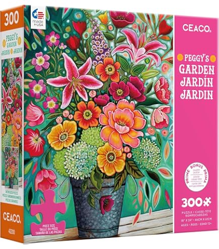 Ceaco Etta Vee 'Banana' Oversized 300-Piece Jigsaw Puzzle – 19x19 Inch, Recycled Materials