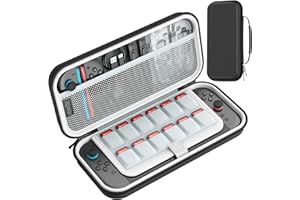 HEYSTOP Switch 2 ケース 大容量収納 EVA素材 柔らかい裏地 耐衝撃 収納ケース ストレージカバー ダブルファスナー マジックテープ固定 ゲームカード12枚収納可 ソフト/ケーブル/イヤホンなど小物収納可能 携帯便利