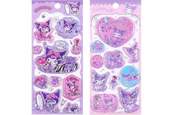 KRGNPLE 2 枚入り 水シール ウォーター ぷっくり しずくちゃん シャカシャカ 3D 立体 精巧な柄 エンボスステッカー シール手帳用 装飾 DIY クリエイティブ 個性的 かわいい ギフト（セット 115）