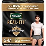 Depend Real Fit Incontinence Briefs for Men, Maximum Absorbency, S/M, 56 Count by Depend