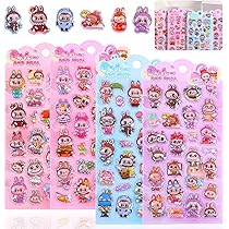 Amazon | 【6枚セット】3dシール ステッカー 中身あり ぷっくり Ziifun