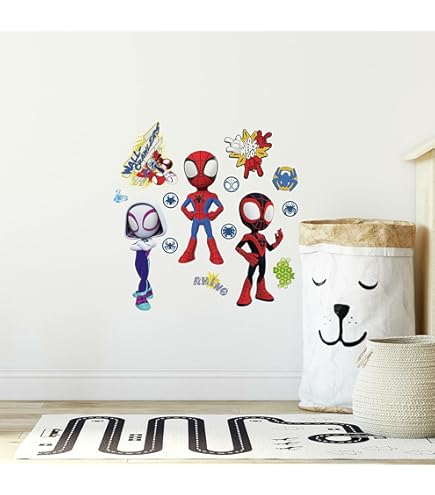 RoomMates Spider-Man Wandaufkleber Graffiti Style – 45x42 Cm, Abziehbar & Wiederverwendbar, Für Glatte Wände