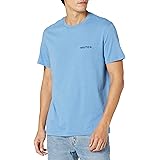 NAUTICA Men's Short Sleeve Solid Crew Neck T-Shirt T Shirt, Rivieria Blue Solid, Large UK