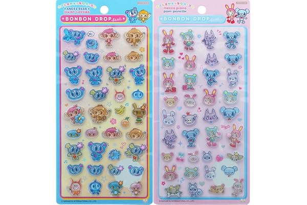 サンスター文具(Sun-Star Stationery) ボンボンドロップシール ナルミヤ 【2個セット】 エンジェルブルー×デイジーラヴァーズ・メゾピアノ×ポンポネット S8817464 S8817472