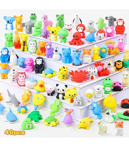 Amazon.co.jp: LanMa 動物消しゴム 35個 - デスクペット パズル&分解