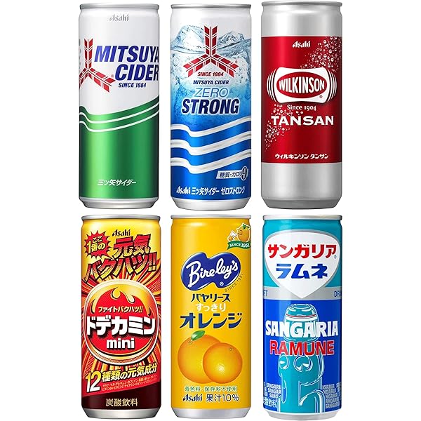 Amazon.co.jp: サンガリア 炭酸飲料 250ml 缶アソート 6種各5本