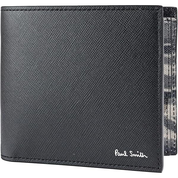 未使用 ポールスミス イタリア製 2つ折り 財布 インテリアマルチ 黒 ポールスミス Paul Smith 二つ折り財布 マルチストライプ