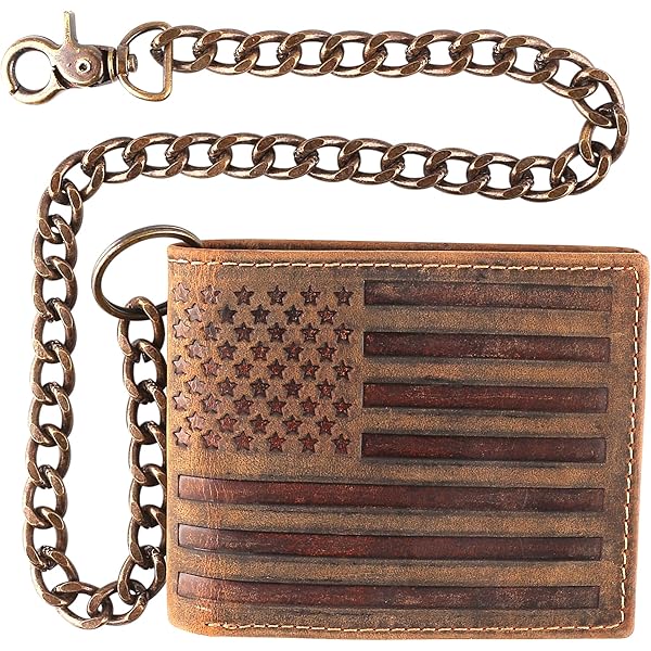 Amazon | MID WEST RANGE 愛国心が強いバイカー財布 チェーン付き