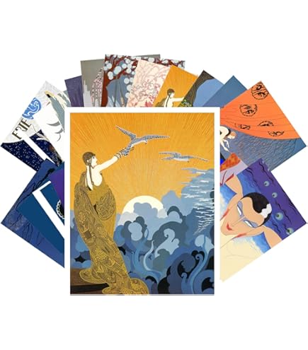 Amazon | ヴィンテージポストカード 24枚 Erte アールデコ ビンテージ