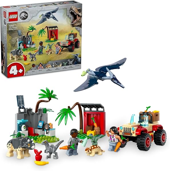 LEGO Jurassic World Baby Dinosaur Rescue Center Toy, Present, Blocks, Educational, Boys, Girls, Children, 4, 5, 6 Years, Dinosaur, Animal, Creature 76963 - 1