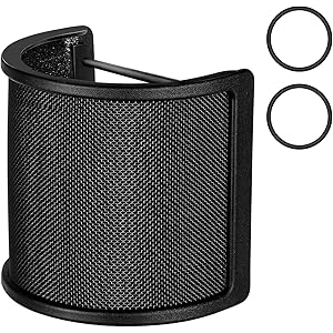 マイクポップガード ポップフィルター ポップブロッカー カラオケマイクカバー マイクロフォンカバー 金属ネット層 ウイン…