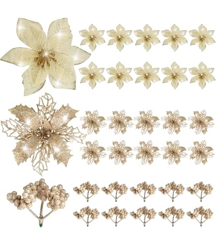 クリスマスツリー 飾り 人工花 造花 フラワー オーナメント 装飾 12個 クリスマスツリー飾り 人工花 造花 フラワー オーナメント12個入り