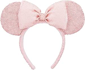 Amazon ディズニーストア 公式 ディズニー ミニー カチューシャ ピンク スパンコール ヘア アクセサリー リボン 耳 イヤー ミニーマウス Minnie Pink コスプレ 仮装 通販