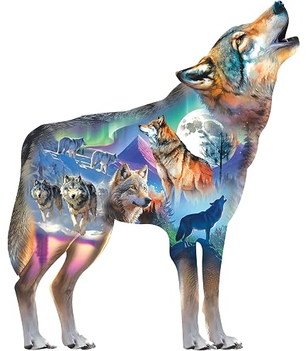 Ceaco Lisa Parker Wild Wolves Collage Jigsaw Puzzle - 1000 Piece Nature Art Puzzle, 26.5x19 Inches - View #13