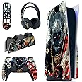 Sticker for PlayVital PS5 Console (Disc Version), Sticker Vinyl Sticker for PS5 Controller & Headset, Remote Control & Charging Station [Fallen Wukong]