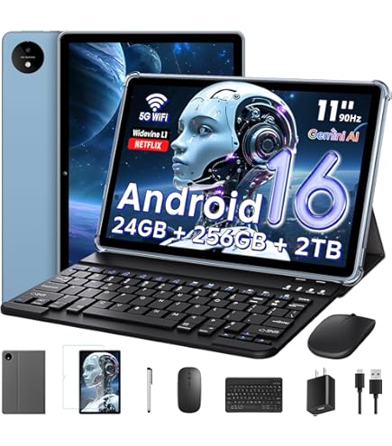Android Tablet, 11 inch Android 15 Tablet with Keyboard, 24GB+ Android Tablet, 11 inch Android 15 Tablet with Keyboard, 24GB+