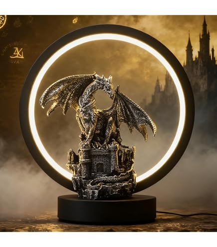 Amazon.co.jp : 中世ドラゴンズテーブルランプ ゴシックガーディアン