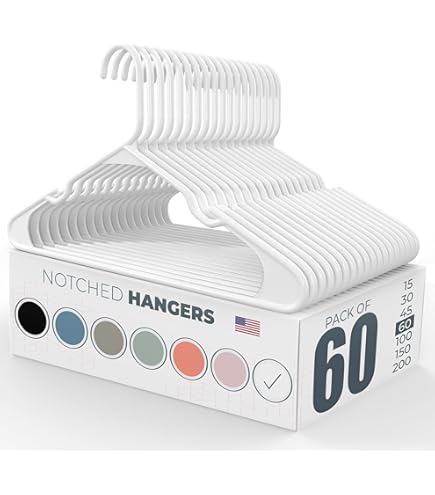 Amazon.co.jp: 丈夫な白のプラスチック製ハンガー アメリカ製 丈夫で