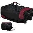 REDCAMP Foldable Duffle Bag with Wheels, 1680D Oxford Collapsible Large Duffel Bag with Rollers for Camping Travel Gear