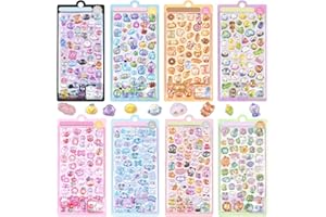 mefeny ぷくぷくシール ぷくぷく ぷっくりシール 立体 かわいい 約400点 8枚セット ごほうび キラキラ 韓国 子供 大容量 スマホケース 手帳 diy 贈り物