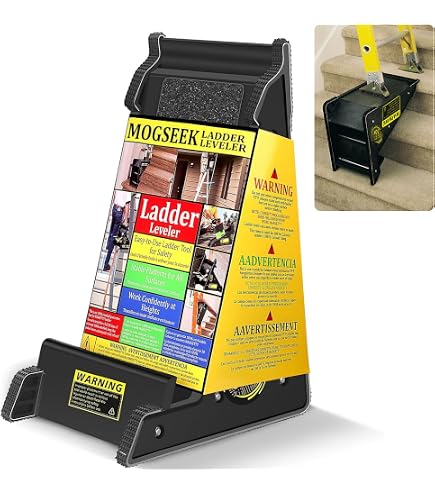 Adjustable Foldable Ladder Leveler – 500LB Capacity, Fits Foot Spacing Under 30″, Height 11‑18″, Length 17‑31.5″ – For Straight & Telescopic Ladders