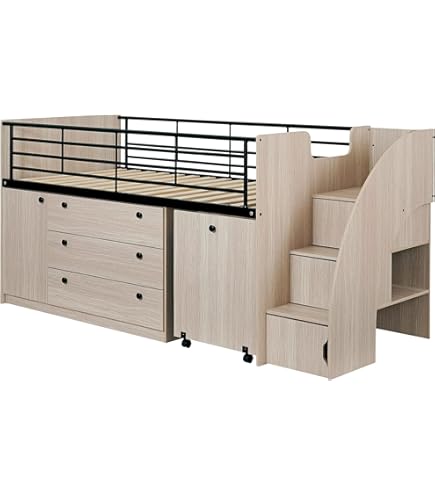 Amazon｜STPZHXC ロフトベッド システムベッド 階段付き S 木製 高さ