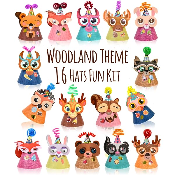 30-Pack Make A Woodland Creatures Sticker Sheets - Fox, Owl, Bear For Birthday Party & Baby Shower