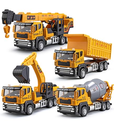 CUTE STONE 25 in 1 Construction Trucks Push and Go Car Carrier