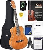 【初心者定番９点セット】ELVISエルビス Master Mini 10・抱えやすい本格的なミニギター・36インチ・アコースティックギター・トラベルギター・スモールギター・マホガニー材【付属品９点セット：国内保証書・チューナー・ピックガード・コードチャート・ピック・ストラップ・ポリシングクロース・純正ギグバッグ】