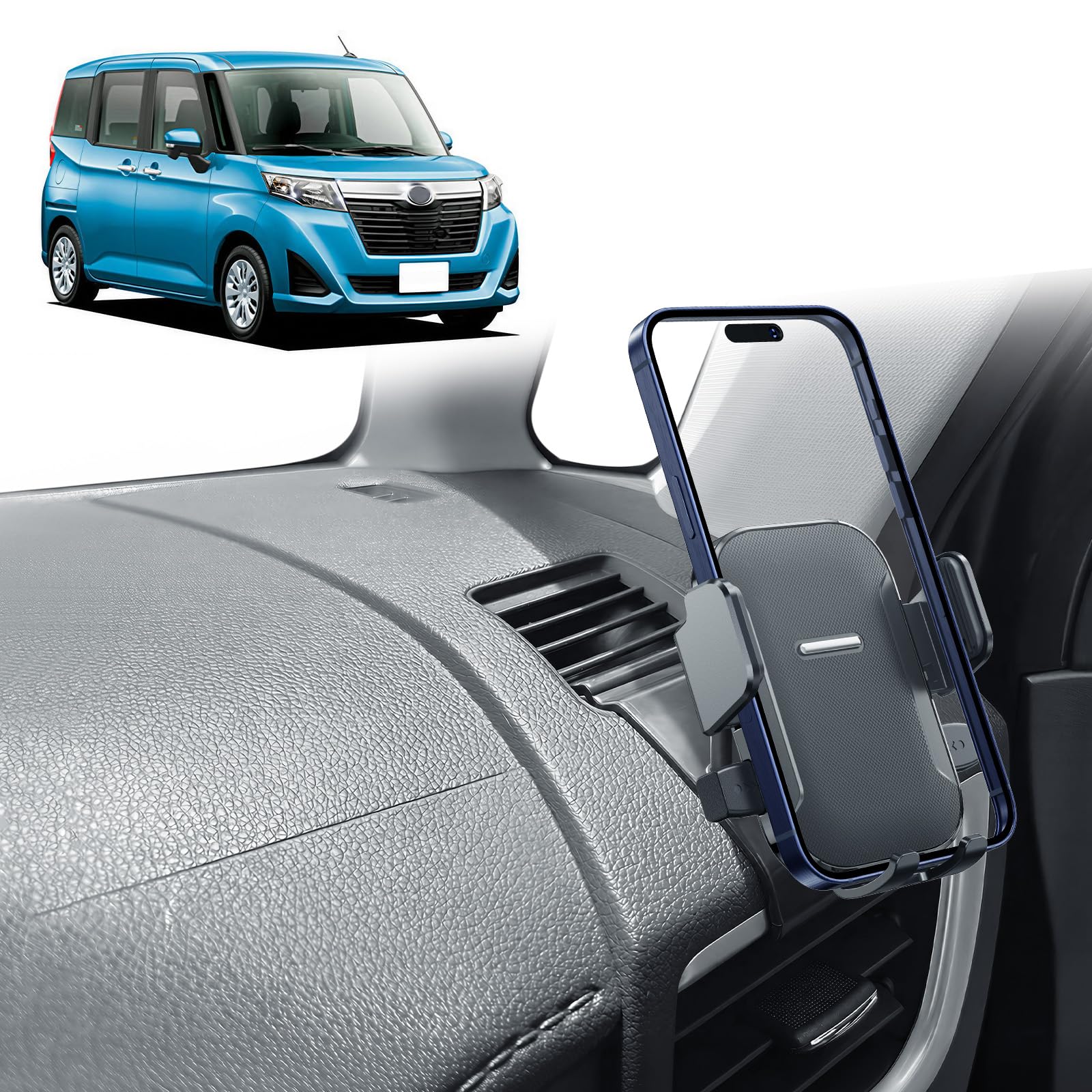 【BIXUAN】トヨタ ルーミー スマホホルダー/タンク 車載ホルダー M900A/M910A型専用 携帯ホルダー | スマホスタンド 取付簡単 360度回転可能 片手操作 17mmボールヘッド ルーミー アクセサリー