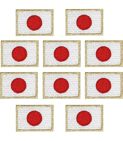 Amazon.co.jp: WappenCook アイロン接着 刺繍ワッペン 日本国旗 日の丸