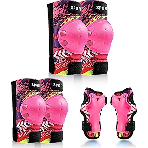 iSingo スケボー プロテクター 膝/肘/手首 保護パッド 6点セット 子供/大人用 インラインスケート ローラース…