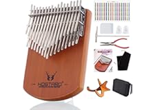 Hostaro カリンバ 34キー ソリッド 半音付き 親指ピアノ 2層構造 孟宗竹 ハードケース付 カリンバスタンド付 日本語取説付 ドレミ音階シール付 C調