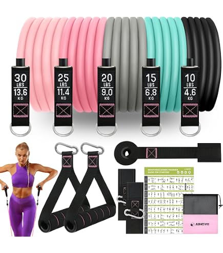 HomeProGym Stackable Resistance Bands Set - Up To 450lbs, Latex Bands For Muscle Building & Home Workouts - View #5