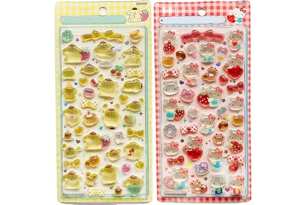 YAYAMIYA 3dシール 立体シール おしゃれ デコシール ごほうび 子供 貼り付け可能 贈り物 手帳 携帯 女の子 DIY用 手帳用 水筒・スマホケース・アルバム飾り用 貼り付け可能 (2枚セット-A)