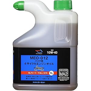 AZ(エーゼット) MEO-012 バイク用 4サイクルエンジンオイル【10W-40 SL/MA2】1L 全合成油(EG041)