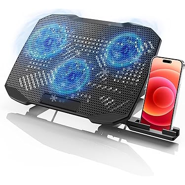 ブラック LEDライト付き ノートパソコン用冷却ファン 低騒音25dB 強力 Amazon | 【6つ冷却ファン 5段階調整 強冷 】ノートパソコン