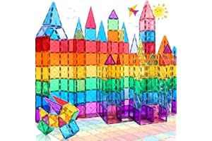 Magnetic Tiles 100PCS Magnet Building Blocks for Kids Educational Magnetic Blocks Sensory Toys Montessori Stacking Toys for 3 4 5 6 7 Year Old Boys Girls Construction STEM Gift Valentines Day Toys Set