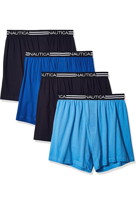IZOD Men's 4pk Knit Boxer, Black 
