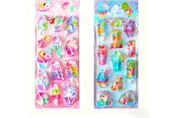 SUOKOMR ウォーターシール ピングー ウォーターシール スパンコール入り キラキラ かわいい 3D 立体 大量 2枚入り 4枚入り 水筒 アルバム飾り デコシール ステッカー 精巧な柄 オリジナル スパンコール 室内装飾 デコレーション プレゼント スマホケース飾り用 手帳用 DIY用 日記帳用 ノート 貼り付け可能 手芸用品 贈り物 ギフト (2枚セットC)