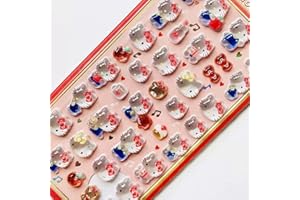 Winnges シール 可愛い 立体 ボンシール キャット DIY用 手帳用3Dかわいいレリーフ女の子手作りノートパソコン スマートフォン 水筒 ペン 装飾用として使用可能です (b)