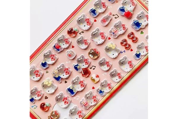 Winnges シール 可愛い 立体 ボンシール キャット DIY用 手帳用3Dかわいいレリーフ女の子手作りノートパソコン スマートフォン 水筒 ペン 装飾用として使用可能です (b)