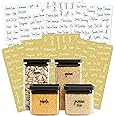 Kitchen Pantry Labels,Clear Pantry Labels Set Water Resistant Cursive Printed Stickers,Transparent Kitchen Labels,Seasoning L