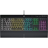 Corsair K55 RGB PRO Wired Membrane Gaming Keyboard (Dynamic Per-Key RGB Backlighting, 6 Macro Keys w/Elgato Software Integrat